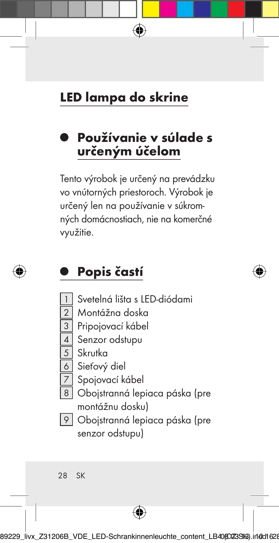 Popis častí | Livarno Z31206B User Manual | Page 28 / 55