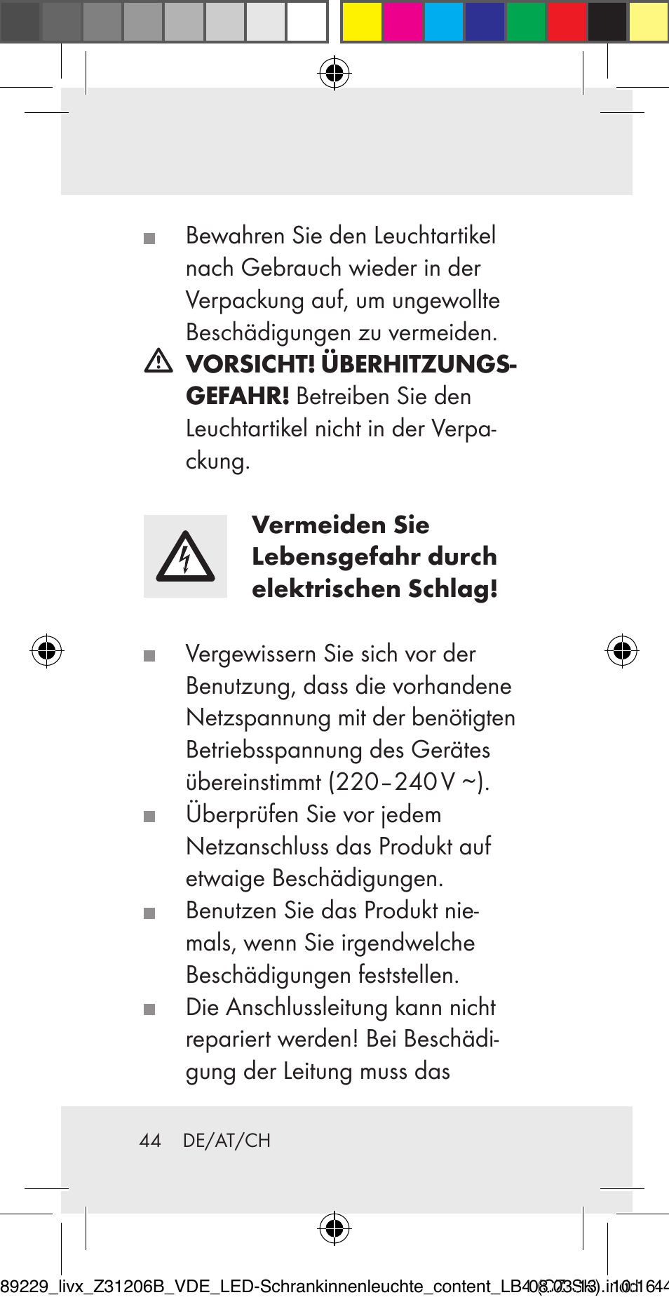 Livarno Z31206B User Manual | Page 44 / 55