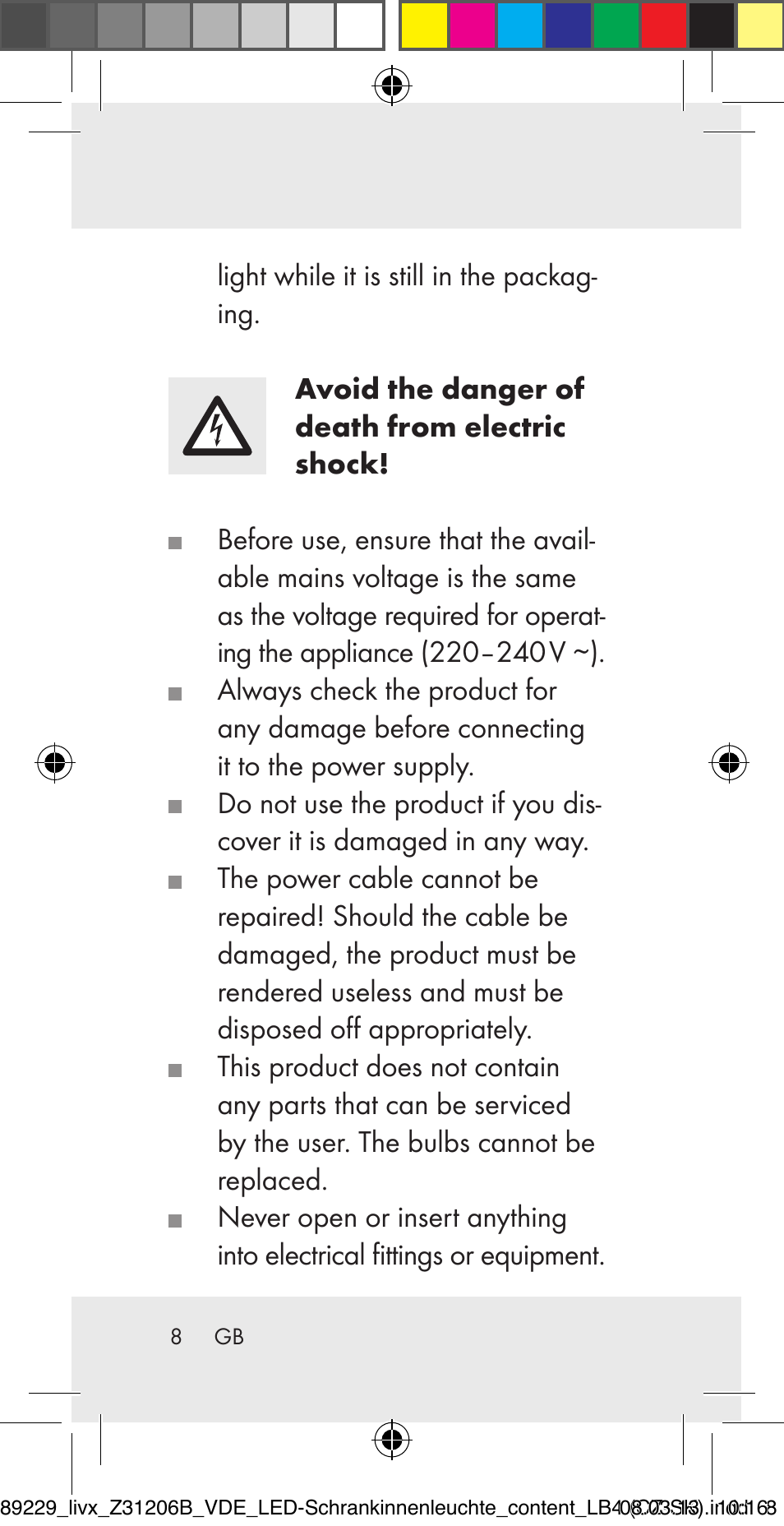 Livarno Z31206B User Manual | Page 8 / 55