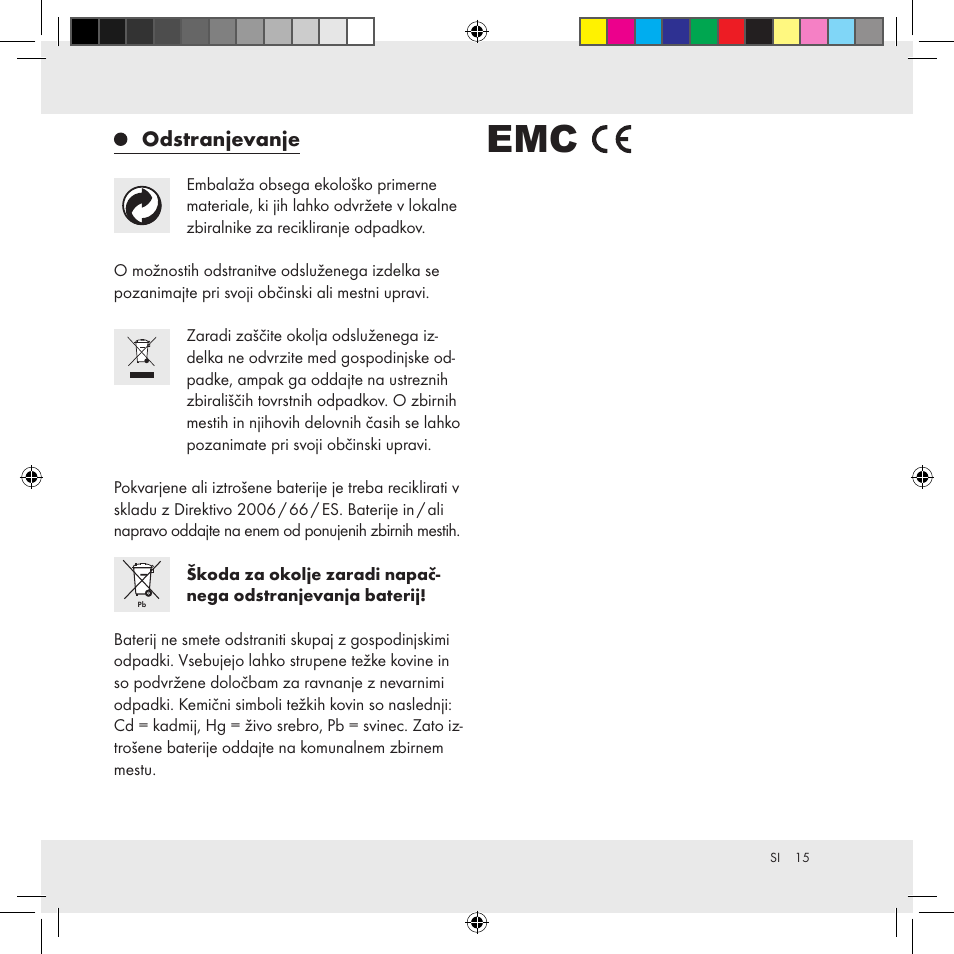 Odstranjevanje | Livarno Z31170A Z31170B User Manual | Page 15 / 26