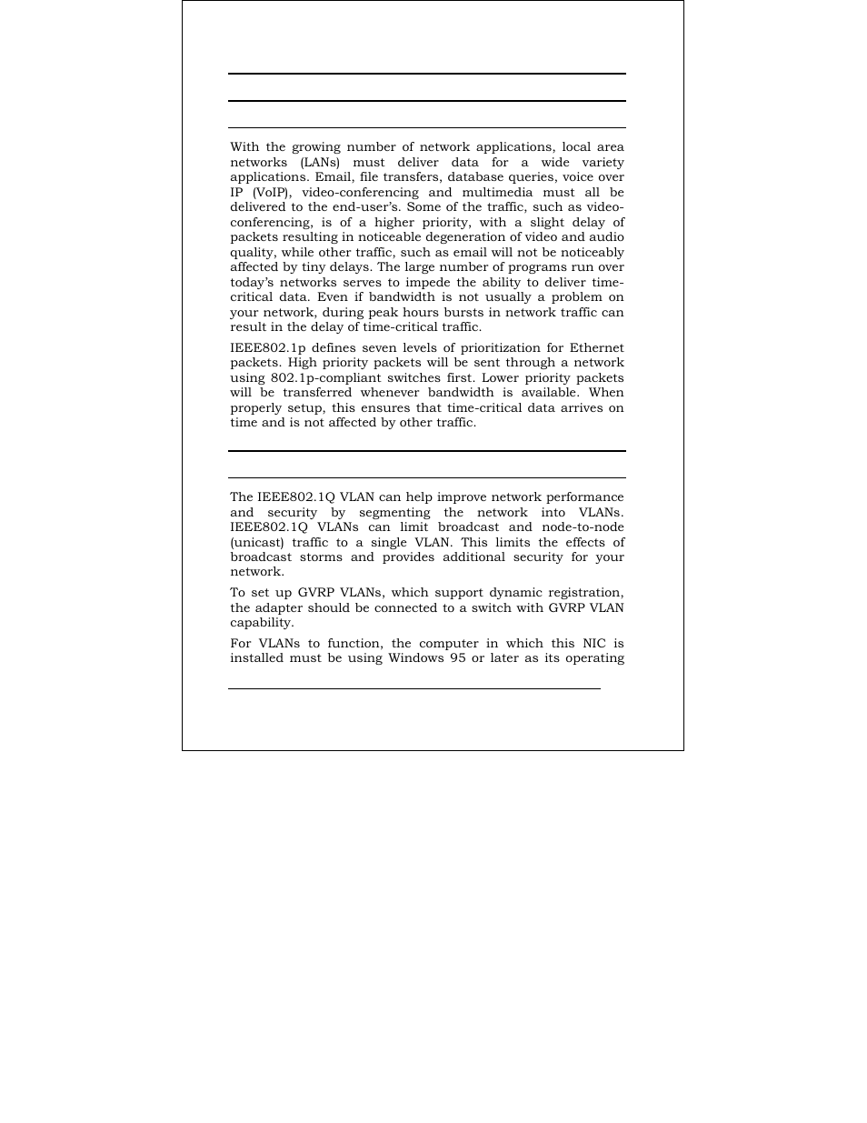 Ieee802.1p priority tagging, Ieee802.1q vlans | D-Link DFE-550TX User Manual | Page 15 / 34