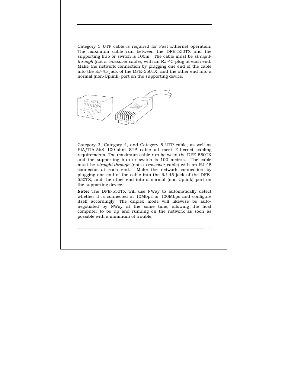 Connecting for 100mbps fast ethernet, Connecting for 10mbps ethernet | D-Link DFE-550TX User Manual | Page 20 / 34