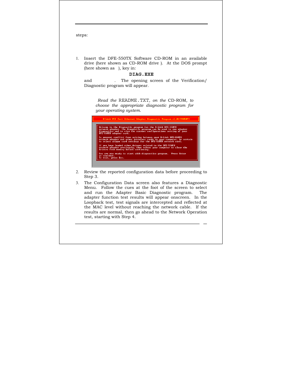 Adapter function test | D-Link DFE-550TX User Manual | Page 22 / 34