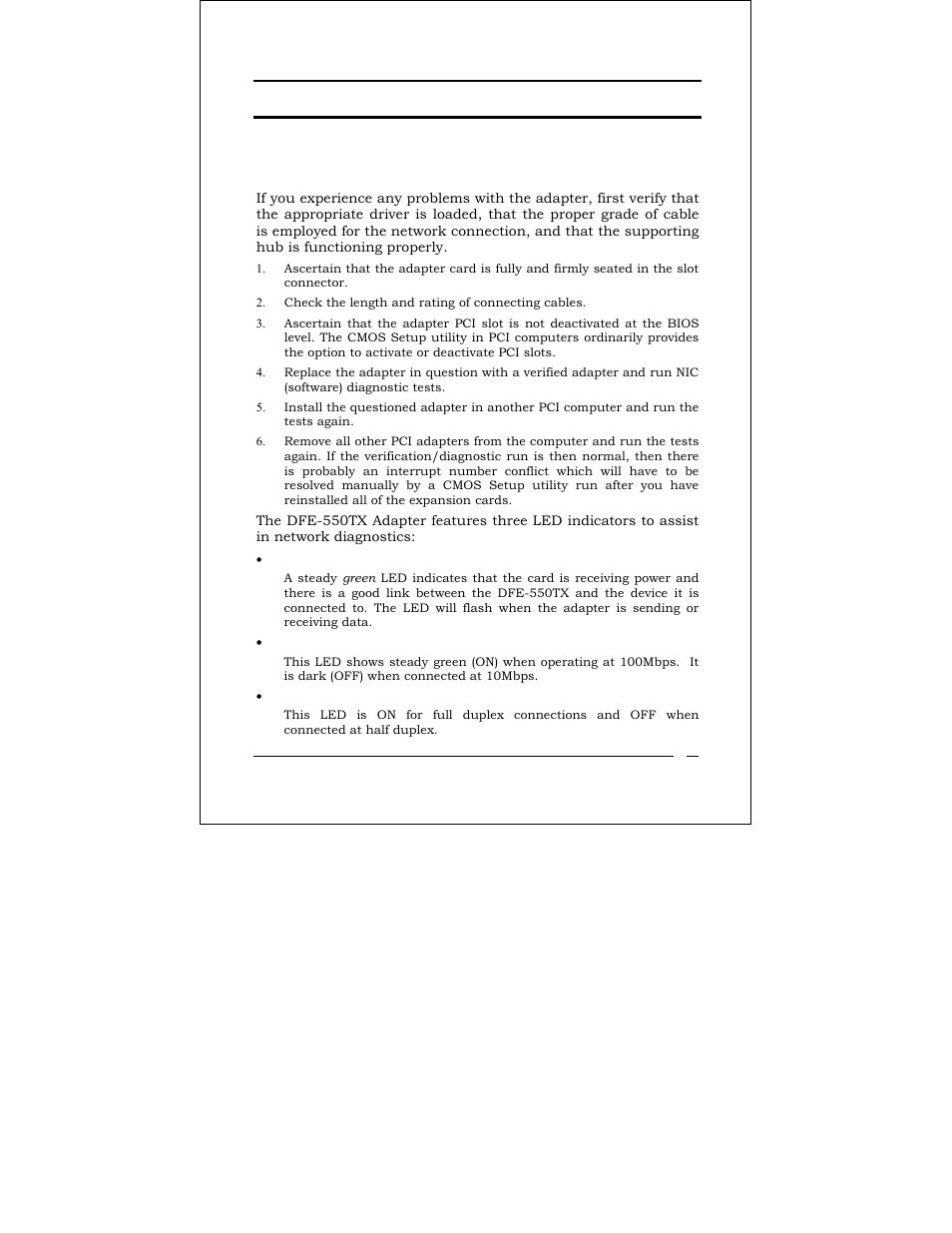 Troubleshooting | D-Link DFE-550TX User Manual | Page 24 / 34