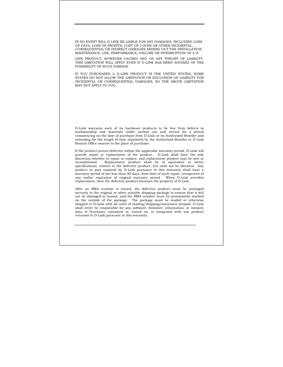 Limited warranty, Limitation of liability, Hardware | D-Link DFE-550TX User Manual | Page 9 / 34