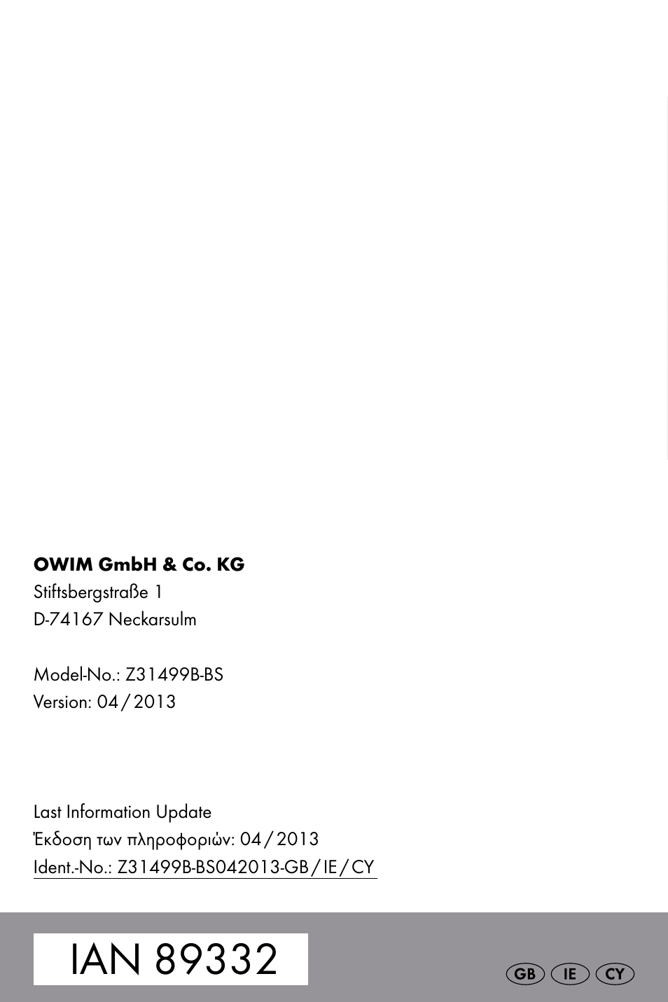 Livarno Z31499B-BS User Manual | Page 25 / 25