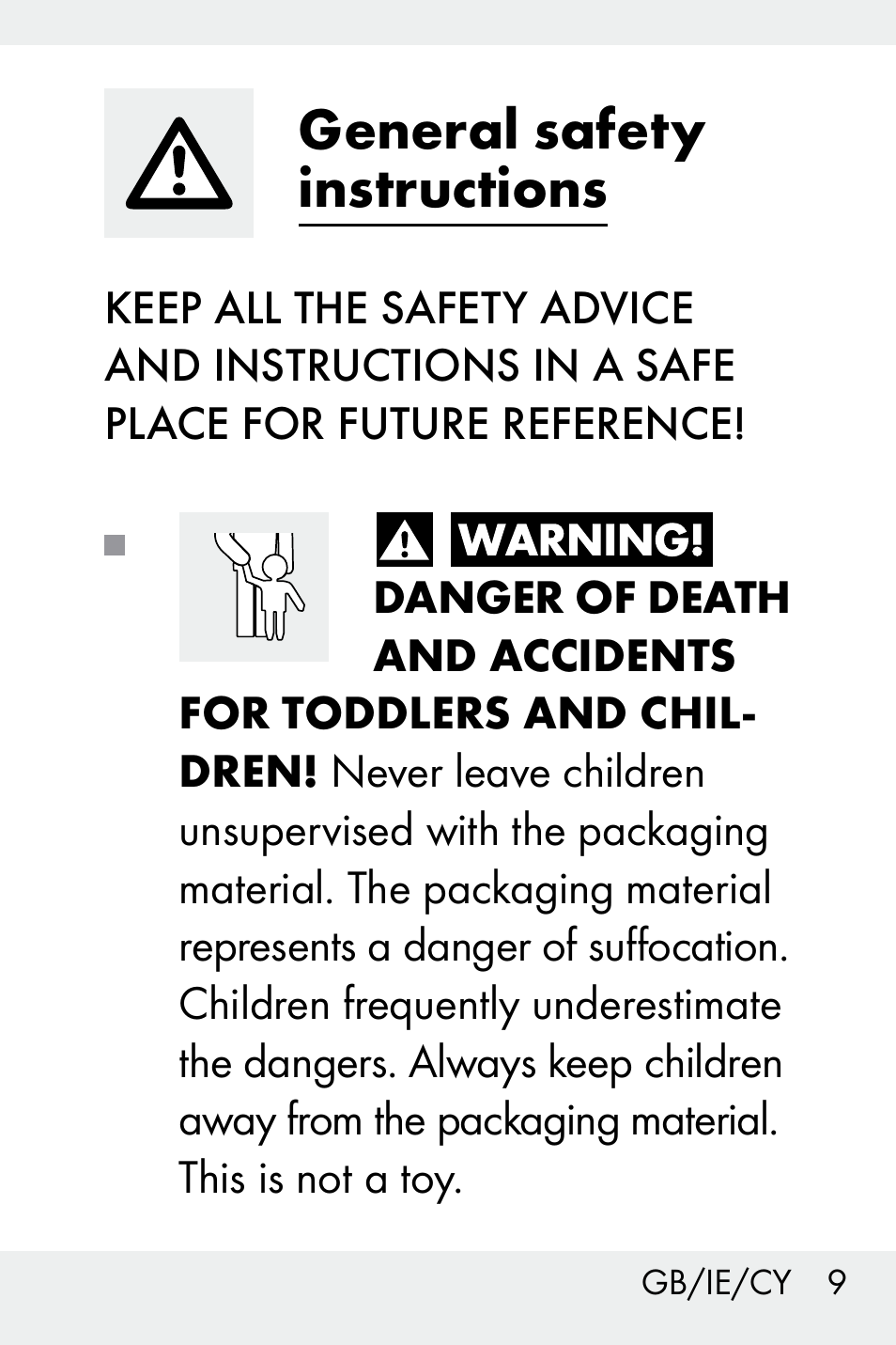 General safety instructions, General safety | Livarno Z31499C User Manual | Page 9 / 36