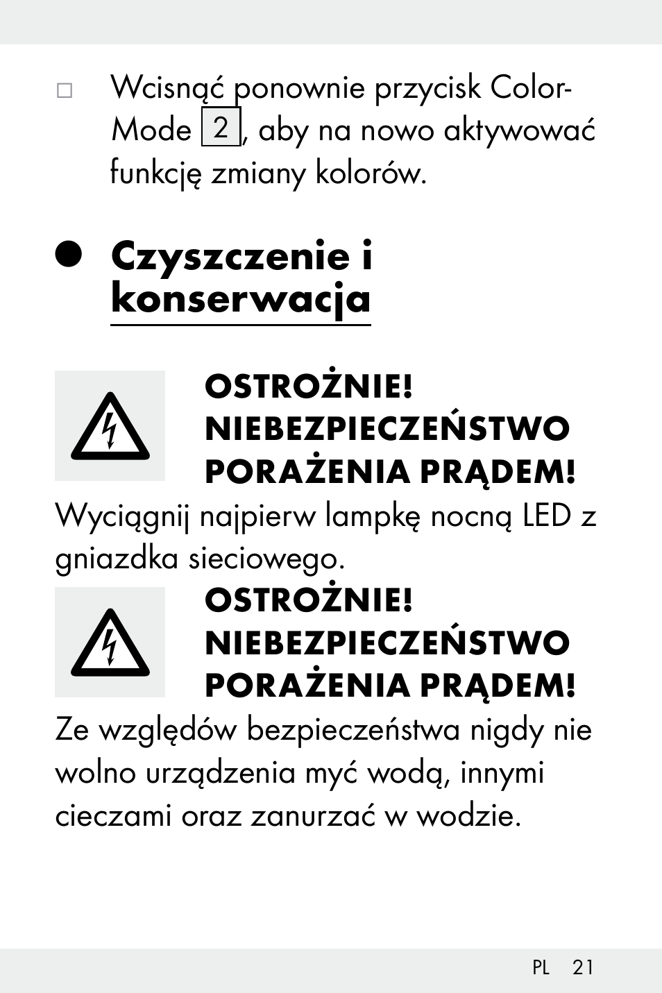 Czyszczenie i konserwacja | Livarno Z31499A-BS User Manual | Page 21 / 74