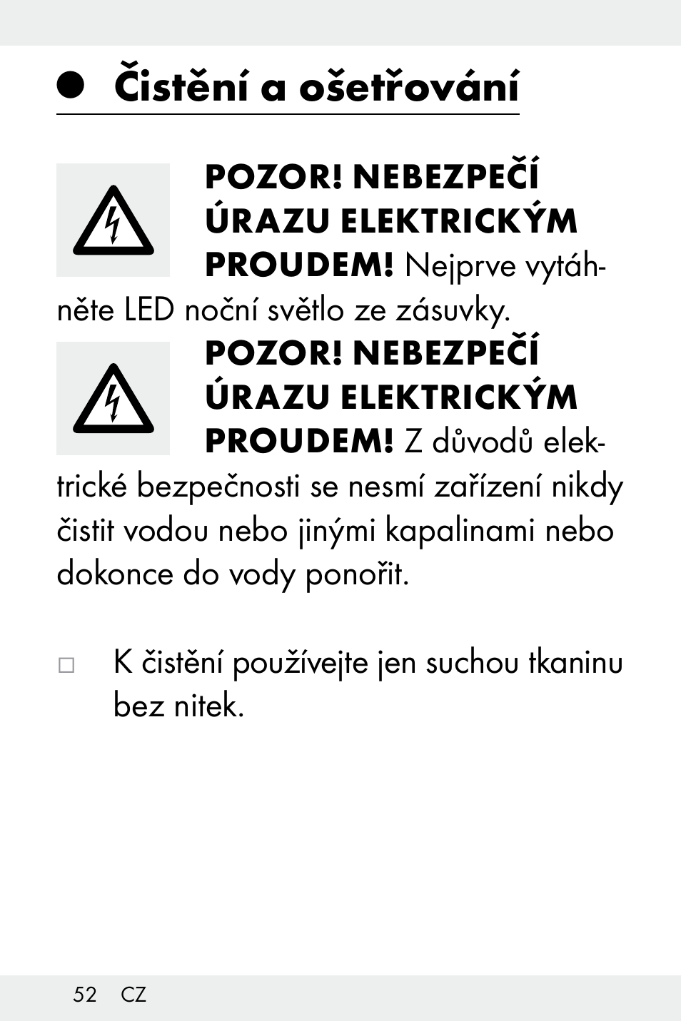 Čistění a ošetřování | Livarno Z31499A-BS User Manual | Page 52 / 74