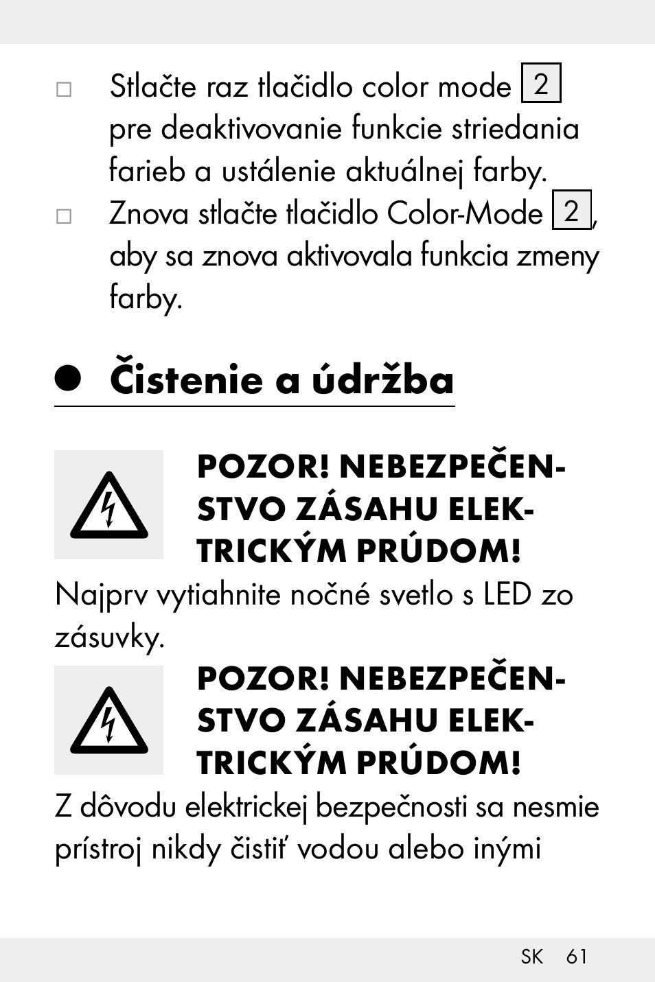 Čistenie a údržba | Livarno Z31499A-BS User Manual | Page 61 / 74
