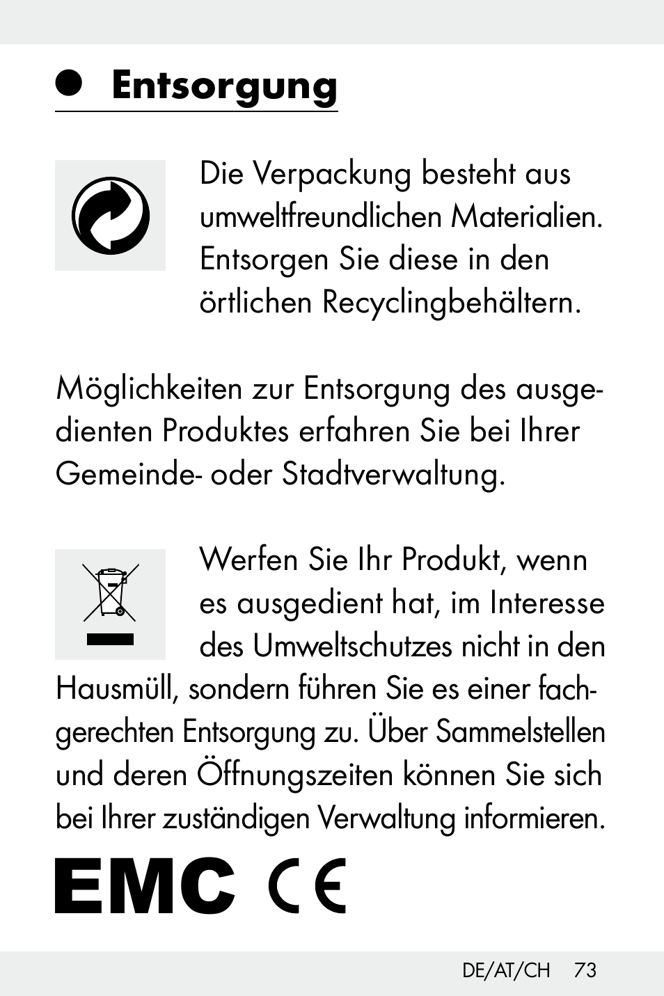 Entsorgung | Livarno Z31499A-BS User Manual | Page 73 / 74