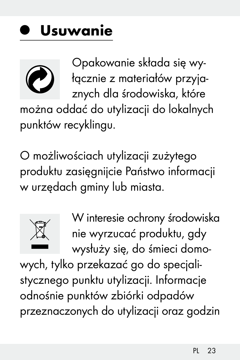 Usuwanie | Livarno Z31499B-BS User Manual | Page 23 / 75