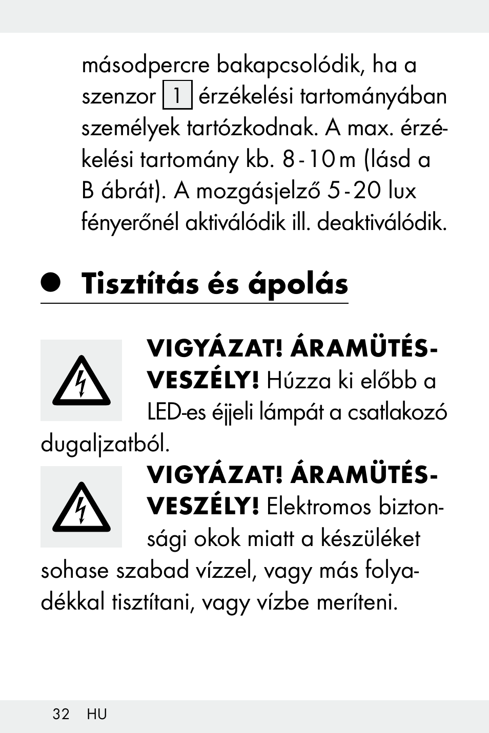 Tisztítás és ápolás | Livarno Z31499B-BS User Manual | Page 32 / 75