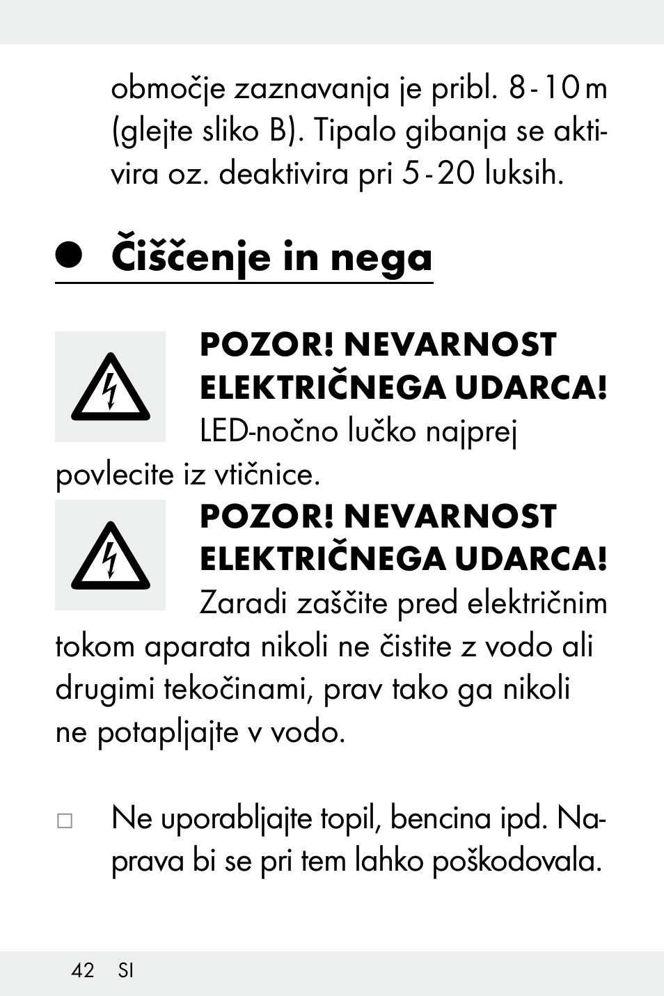 Čiščenje in nega | Livarno Z31499B-BS User Manual | Page 42 / 75