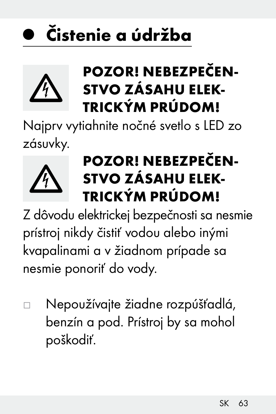 Čistenie a údržba | Livarno Z31499B-BS User Manual | Page 63 / 75