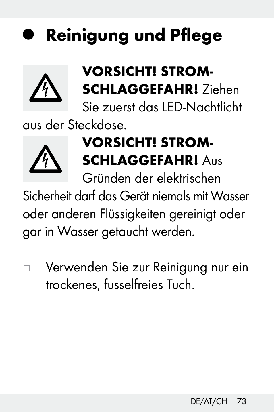 Reinigung und pflege | Livarno Z31499B-BS User Manual | Page 73 / 75