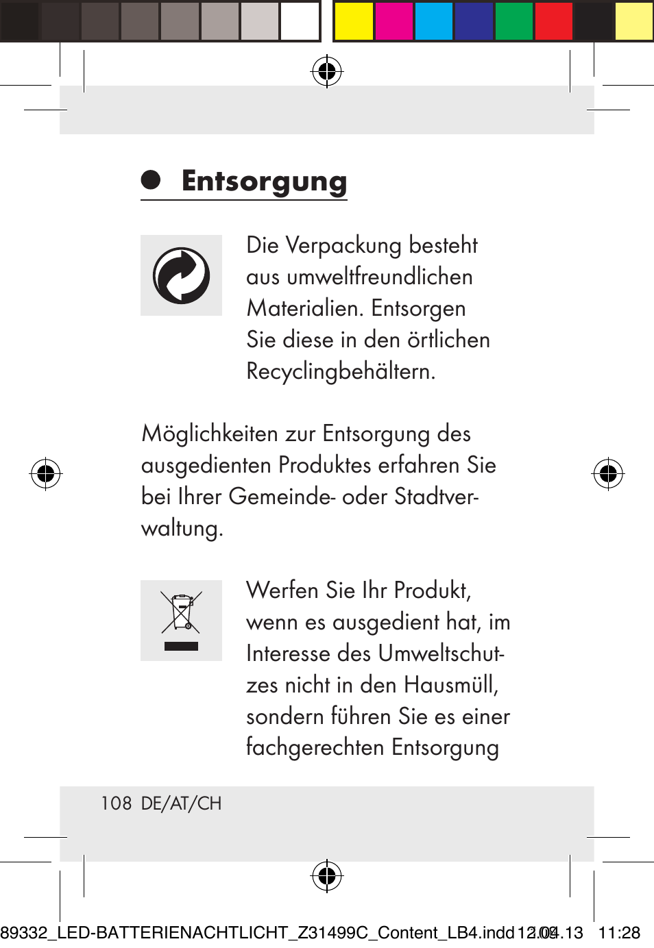 Entsorgung | Livarno Z31499C User Manual | Page 108 / 111