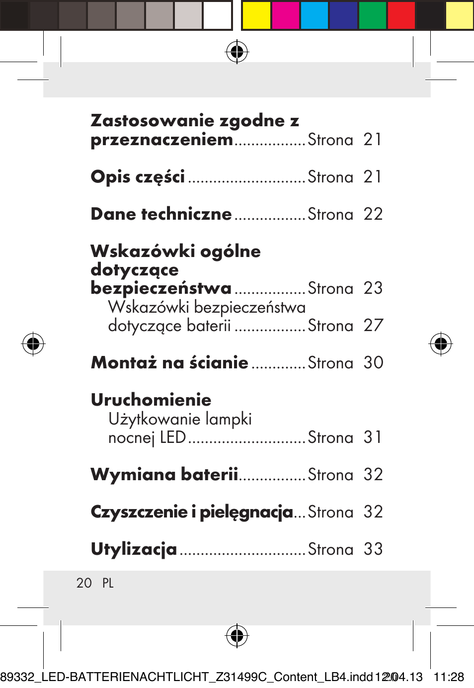 Livarno Z31499C User Manual | Page 20 / 111