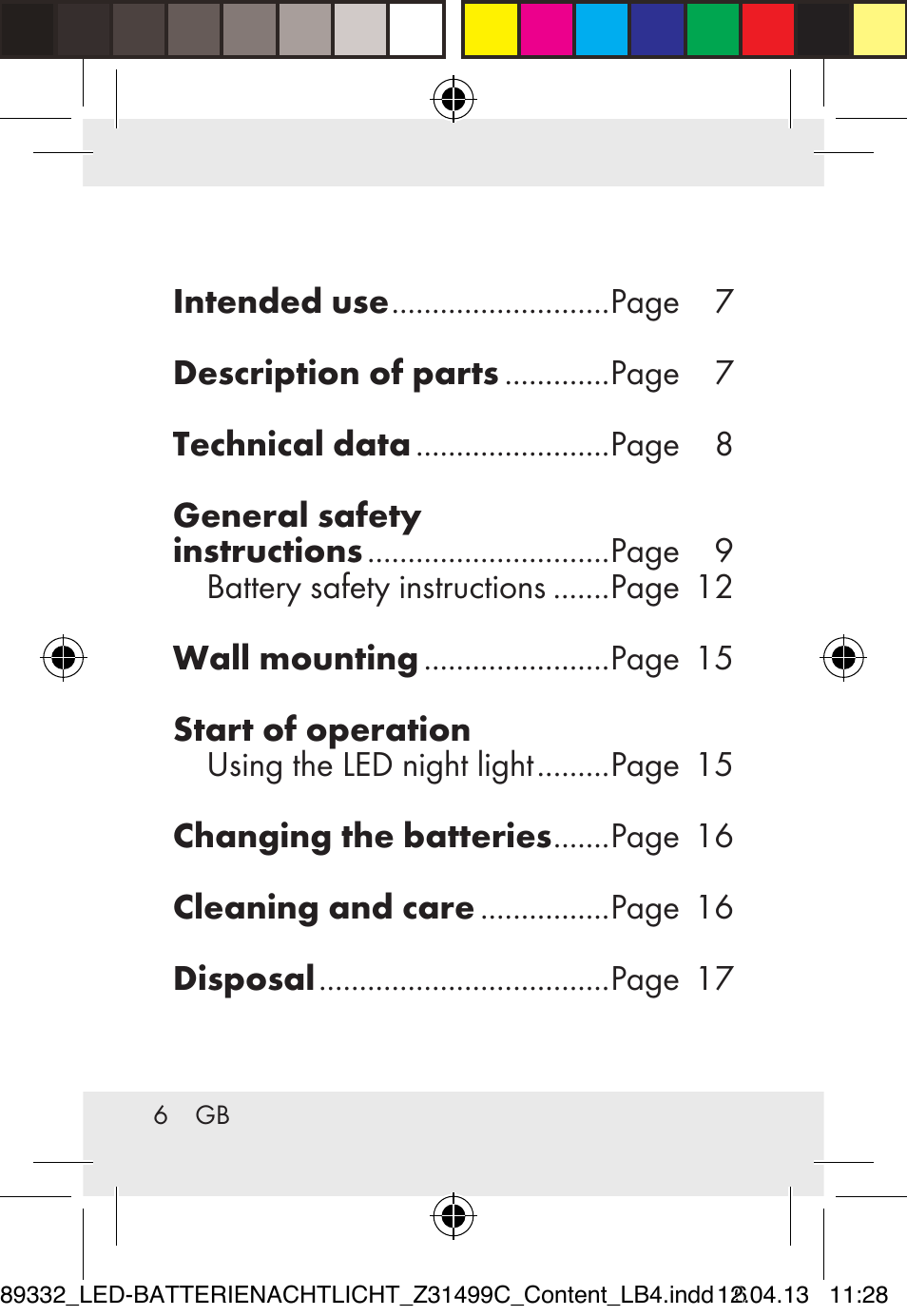 Livarno Z31499C User Manual | Page 6 / 111