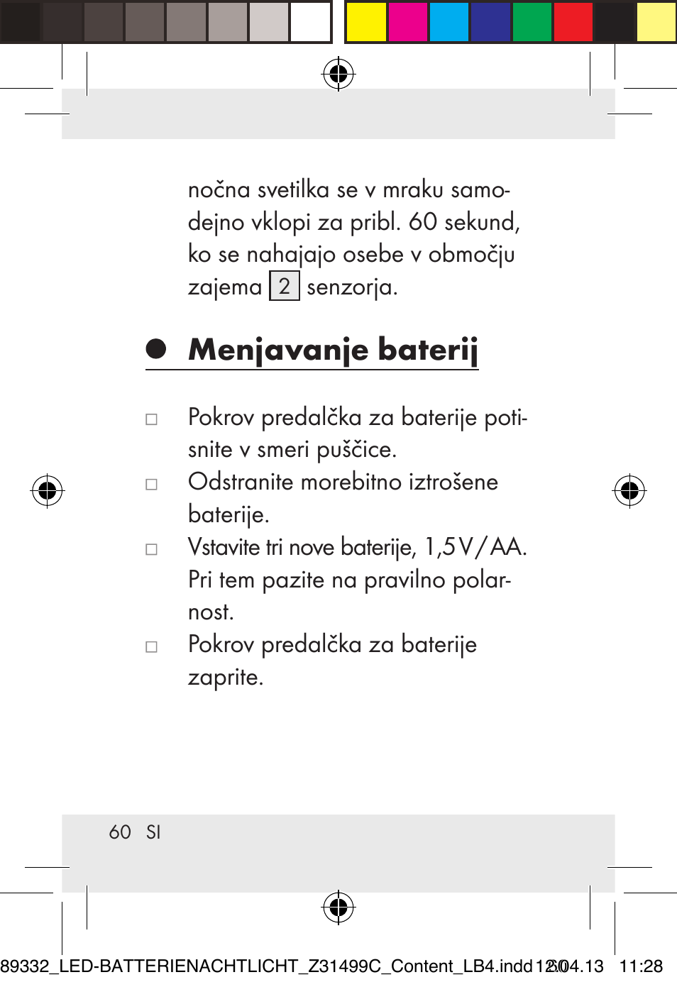 Menjavanje baterij | Livarno Z31499C User Manual | Page 60 / 111