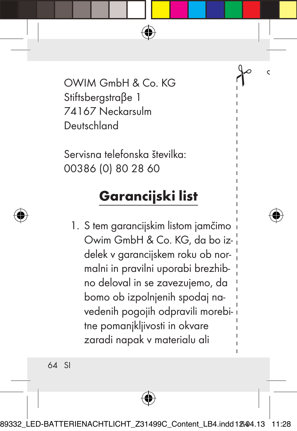 Garancijski list | Livarno Z31499C User Manual | Page 64 / 111