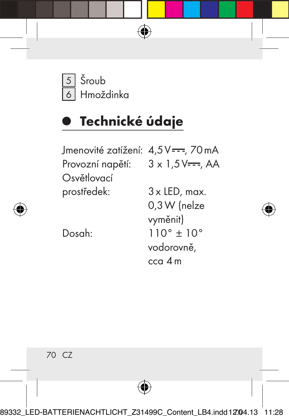 Technické údaje | Livarno Z31499C User Manual | Page 70 / 111