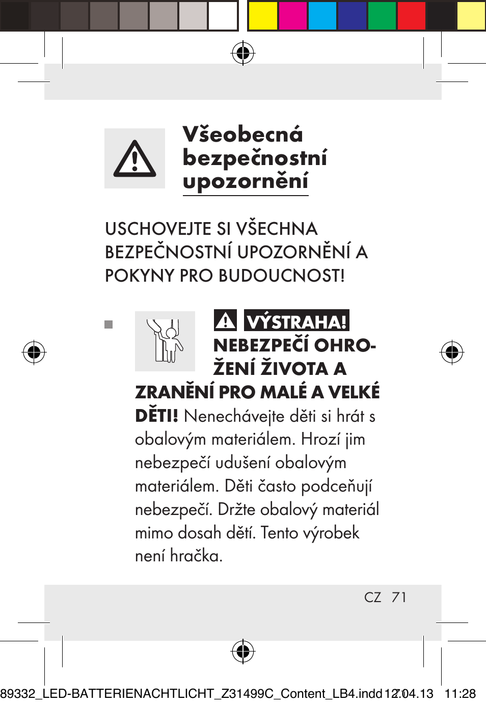 Všeobecná bezpečnostní upozornění | Livarno Z31499C User Manual | Page 71 / 111