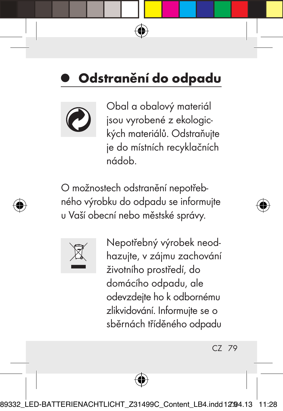 Odstranění do odpadu | Livarno Z31499C User Manual | Page 79 / 111