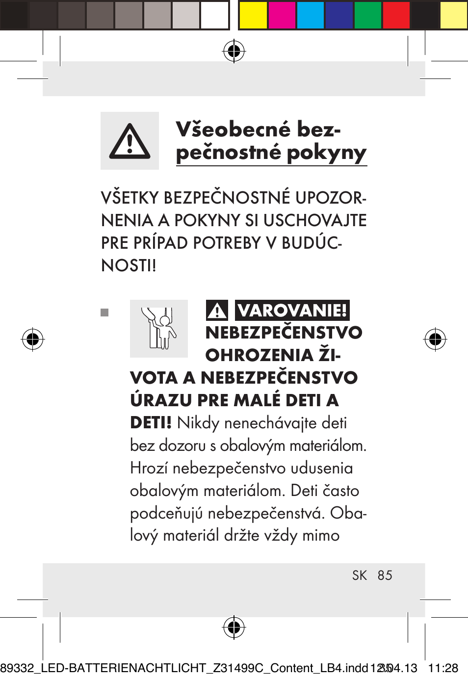 Všeobecné bez- pečnostné pokyny | Livarno Z31499C User Manual | Page 85 / 111