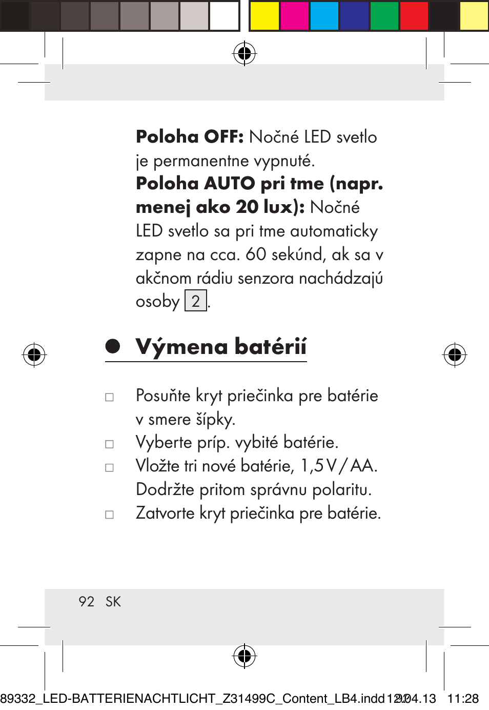 Výmena batérií | Livarno Z31499C User Manual | Page 92 / 111