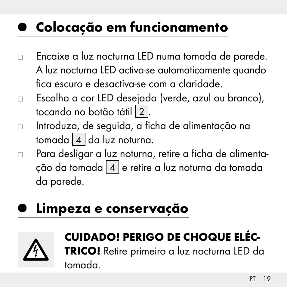 Colocação em funcionamento, Limpeza e conservação | Livarno Z31503-BS User Manual | Page 19 / 40