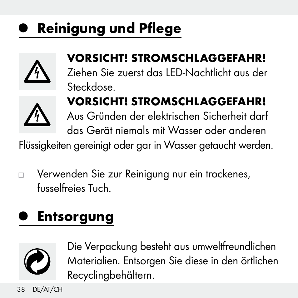 Reinigung und pflege, Entsorgung | Livarno Z31503-BS User Manual | Page 38 / 40