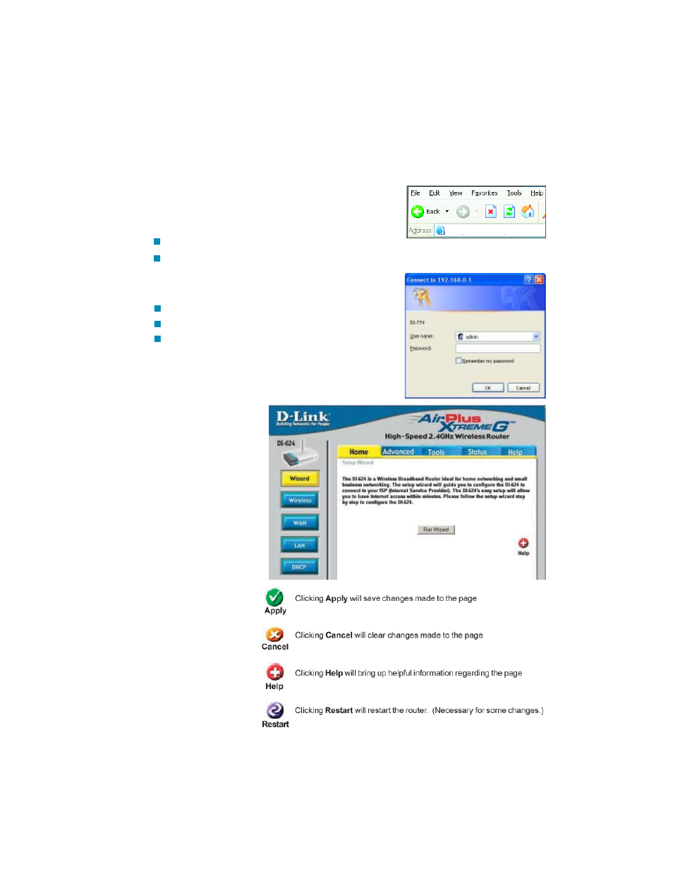 Using the configuration menu | D-Link VDI-624 User Manual | Page 12 / 91