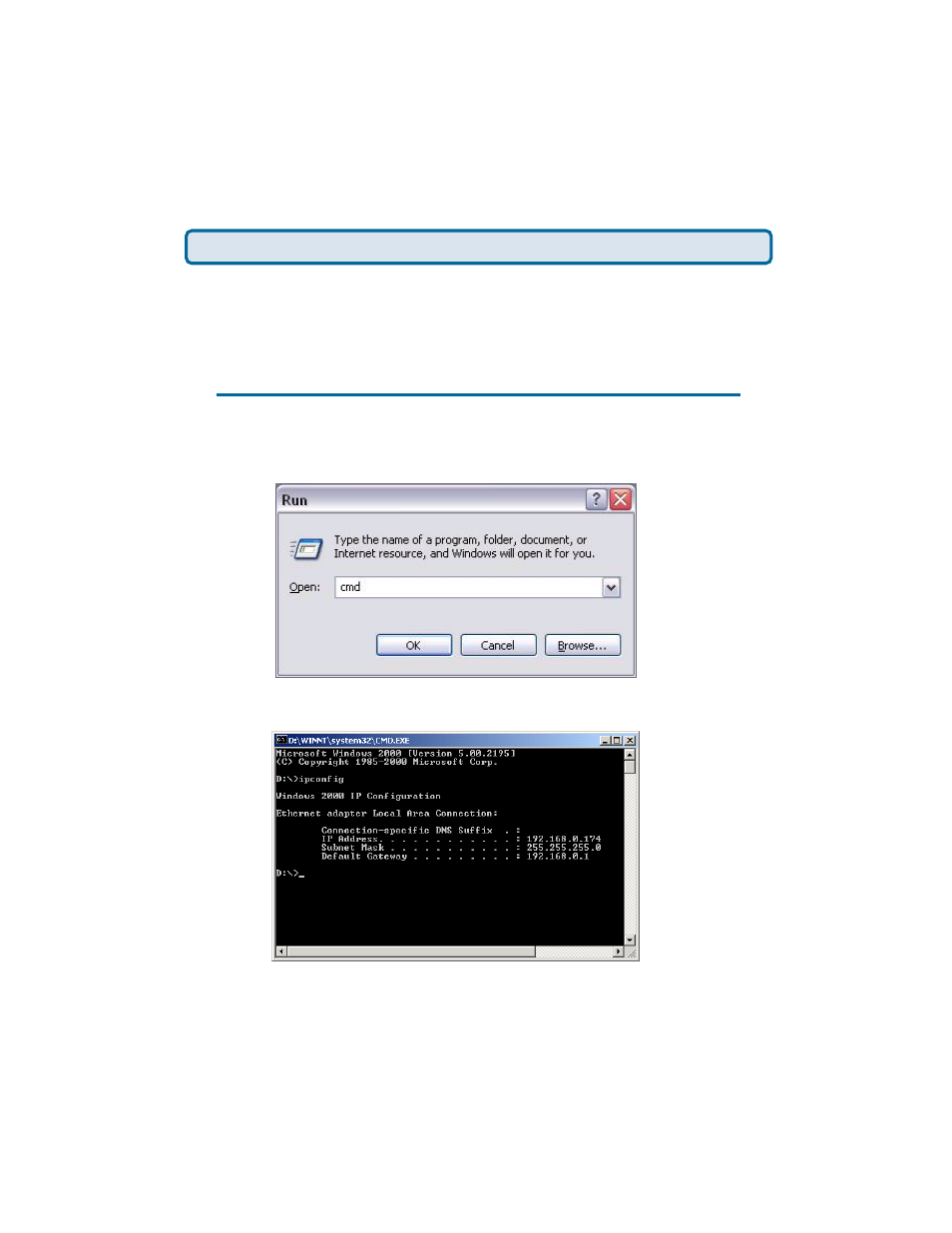 How can i find my ip address in windows 2000/xp | D-Link VDI-624 User Manual | Page 68 / 91