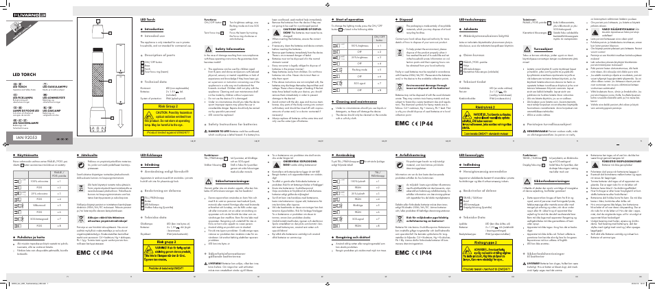 Livarno Z31271 User Manual | 2 pages