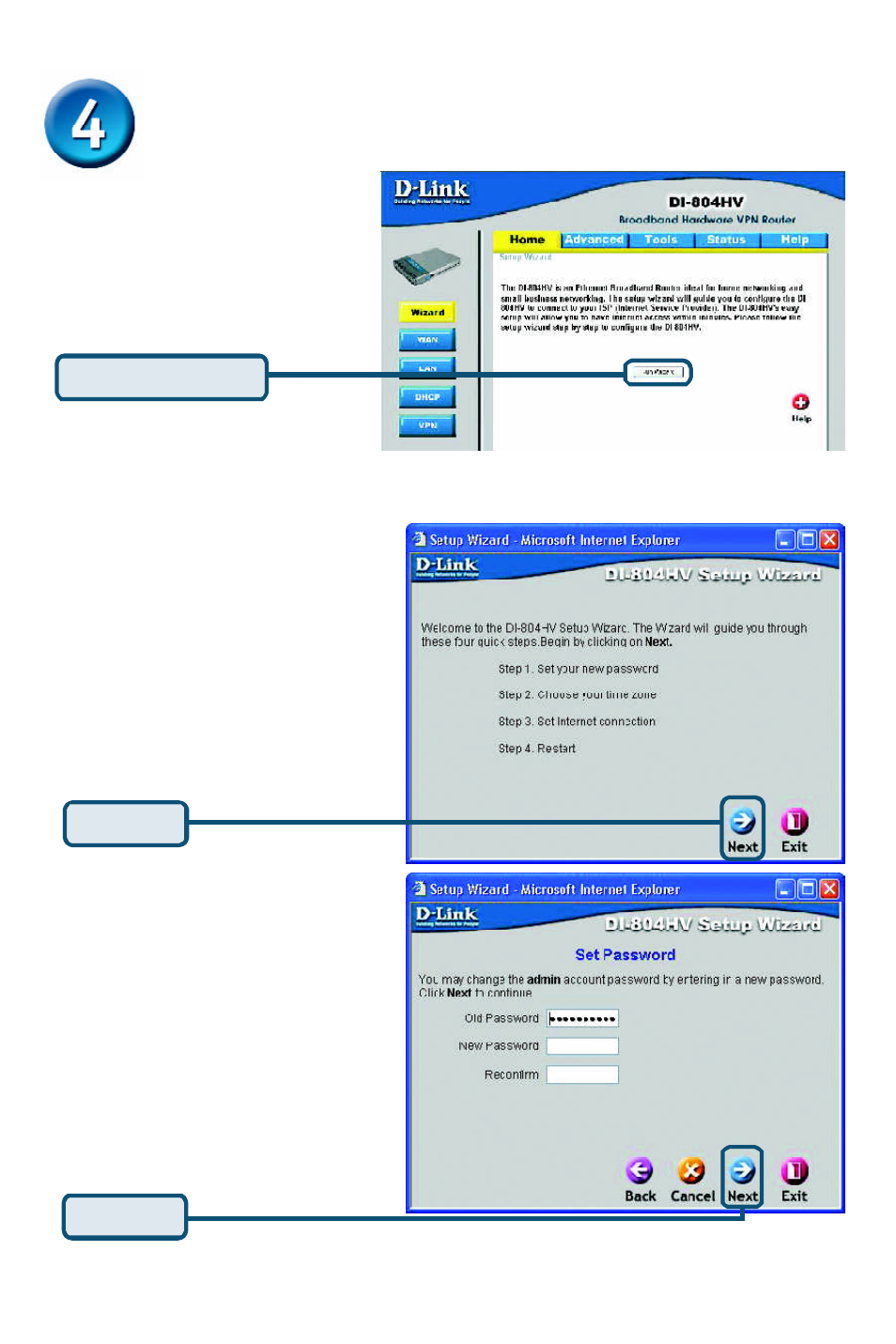 The setup wizard (continued) | D-Link DI-804HV User Manual | Page 5 / 12