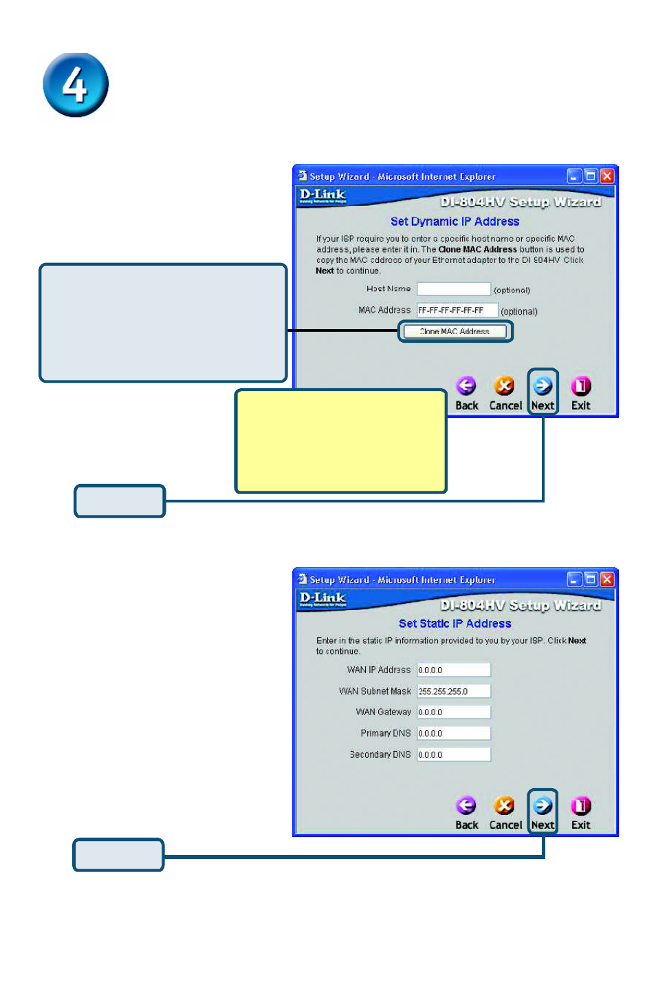 The setup wizard (continued) | D-Link DI-804HV User Manual | Page 7 / 12