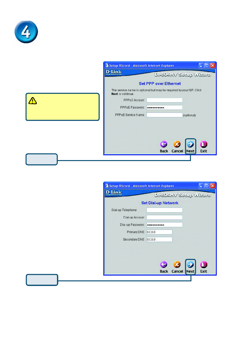 The setup wizard (continued) | D-Link DI-804HV User Manual | Page 8 / 12