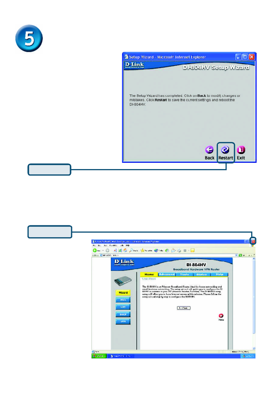 Your setup is complete! test internet connection | D-Link DI-804HV User Manual | Page 9 / 12