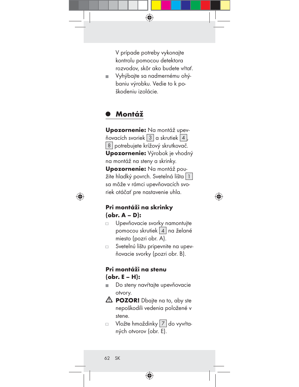 Montáž | Livarno Z31282-BS User Manual | Page 62 / 75