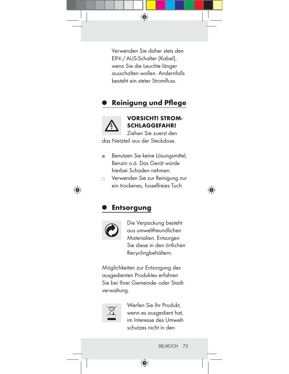 Reinigung und pﬂege, Entsorgung | Livarno Z31282-BS User Manual | Page 73 / 75