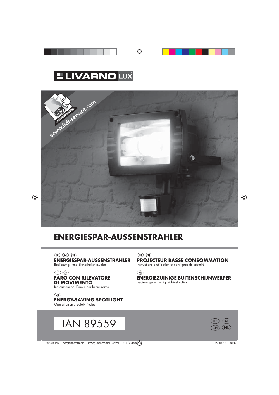 Livarno ENERGY-SAVING SPOTLIGHT User Manual | 45 pages