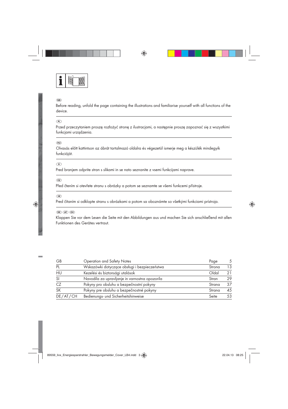 Livarno ENERGY-SAVING SPOTLIGHT User Manual | Page 2 / 61