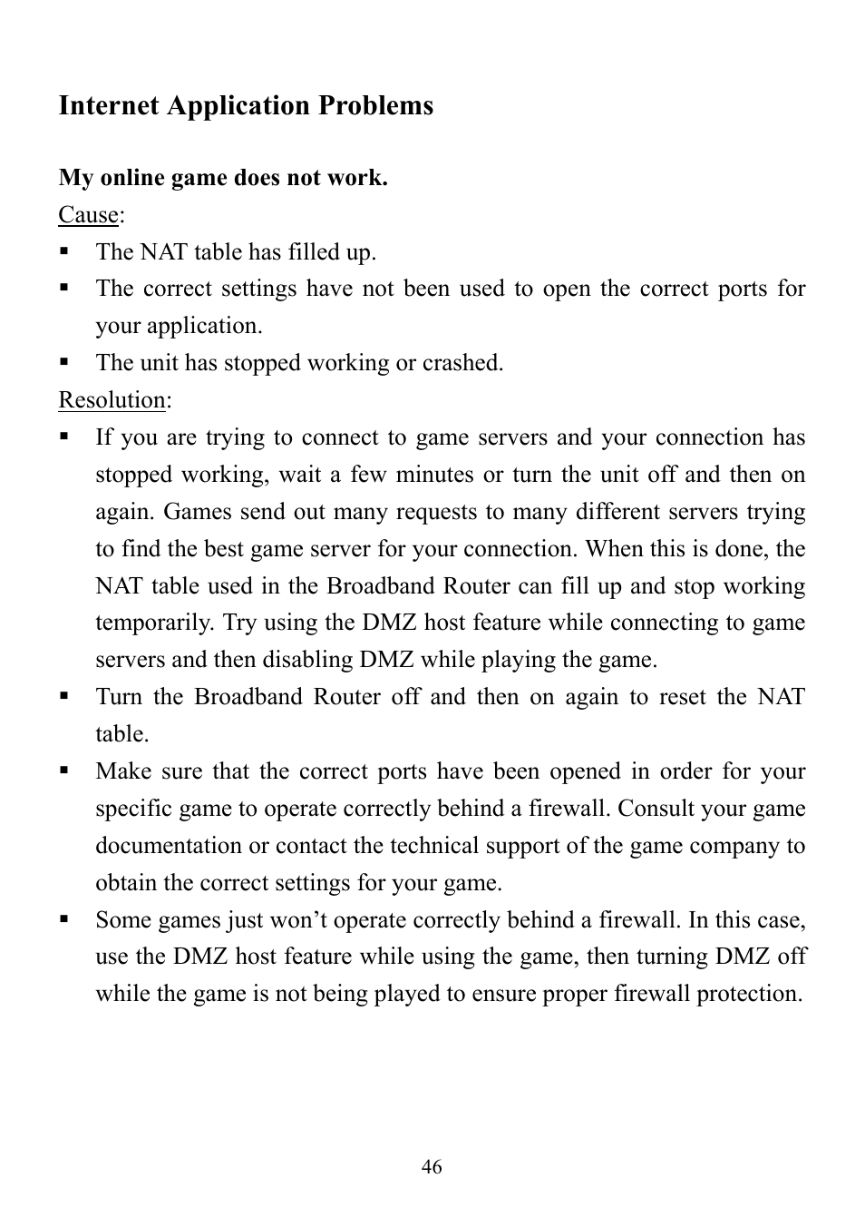 Internet application problems | D-Link DI-714 User Manual | Page 46 / 58