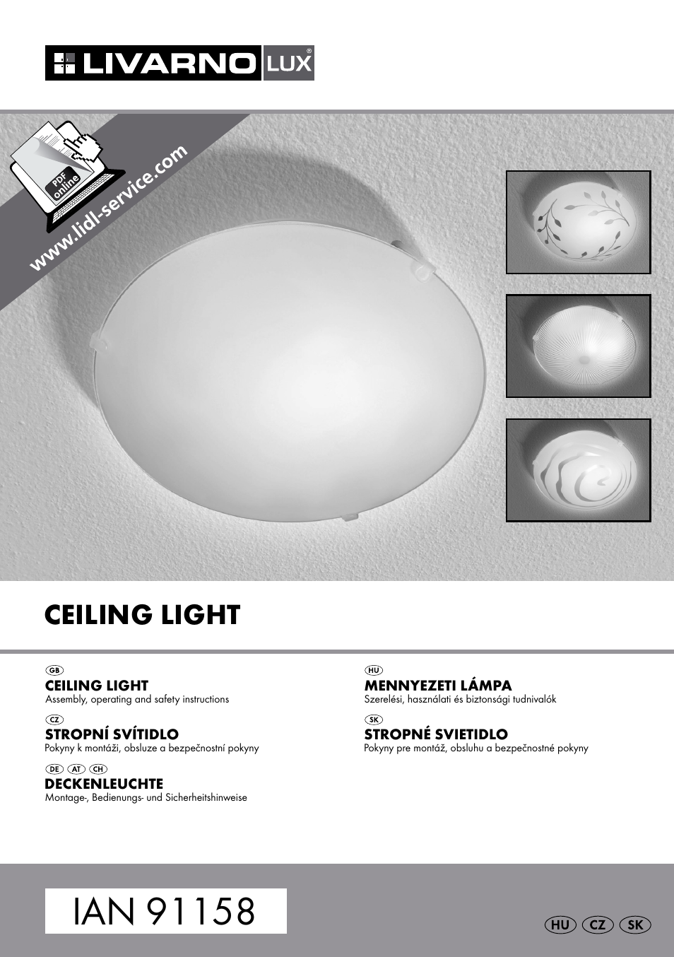 Livarno CEILING LIGHT User Manual | 36 pages