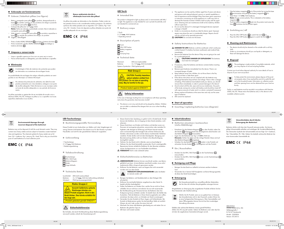 Livarno Z30982A User Manual | Page 2 / 2