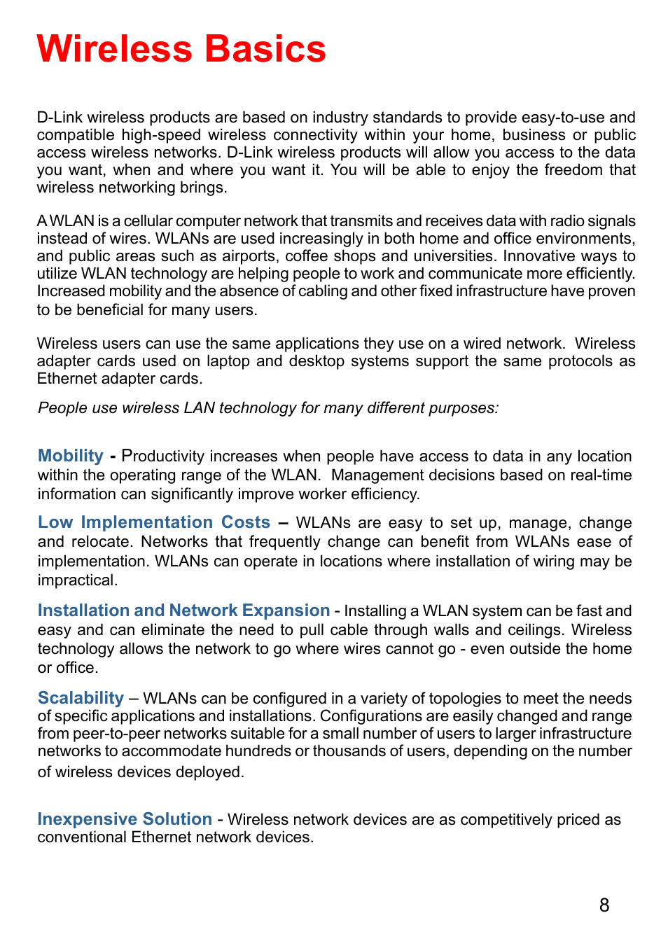 Wireless basics | D-Link AirPlus G DI-524 User Manual | Page 8 / 92