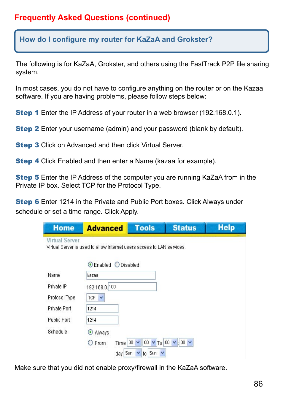 86 frequently asked questions (continued) | D-Link AirPlus G DI-524 User Manual | Page 86 / 92