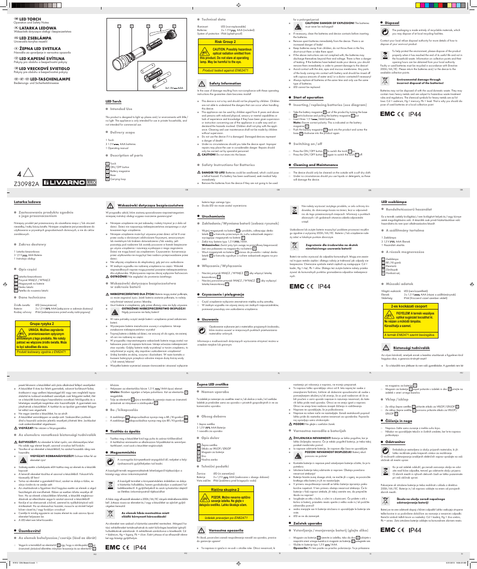 Livarno Z30982A User Manual | 2 pages