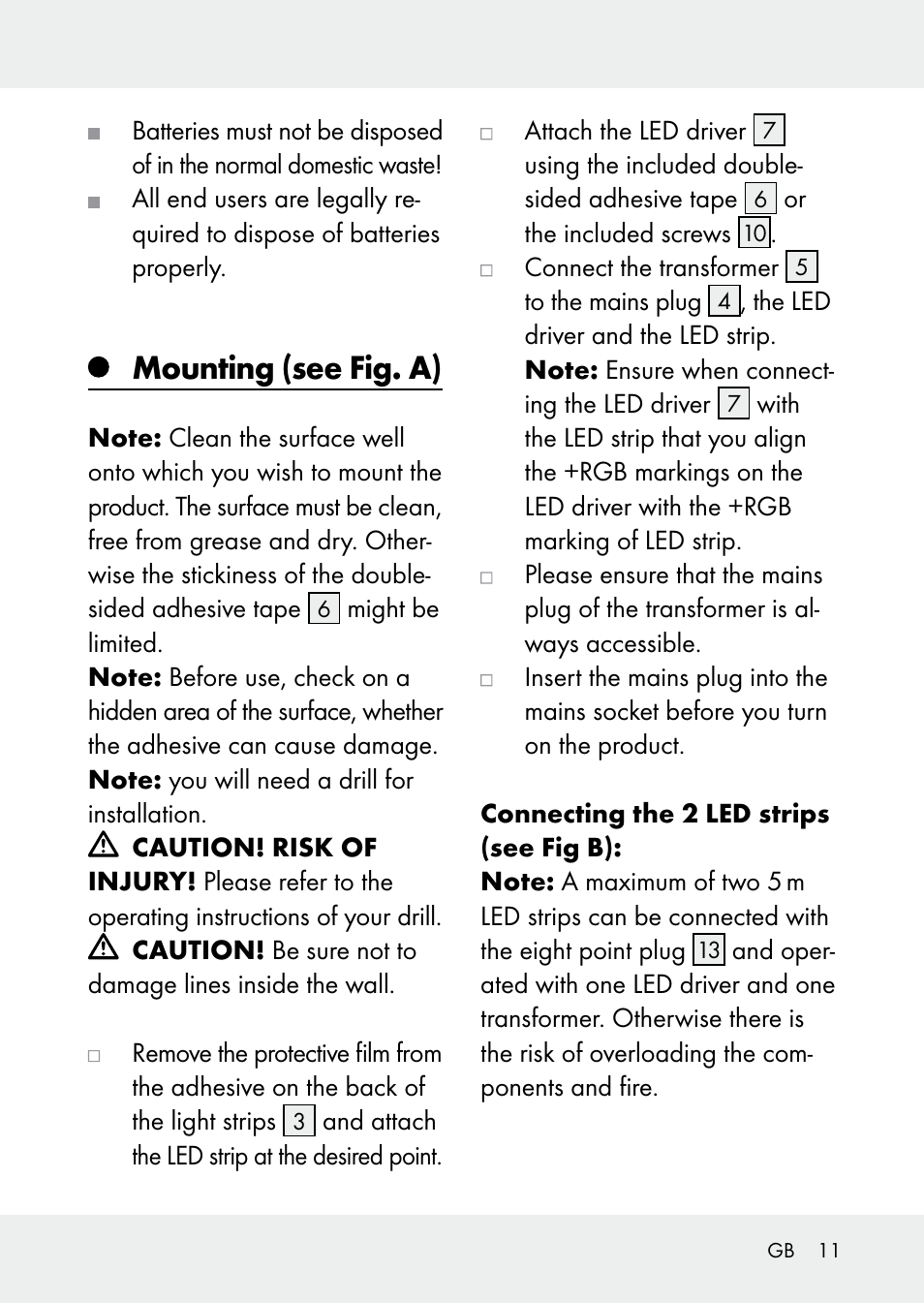 Mounting (see fig. a) | Livarno Z31228 User Manual | Page 11 / 46